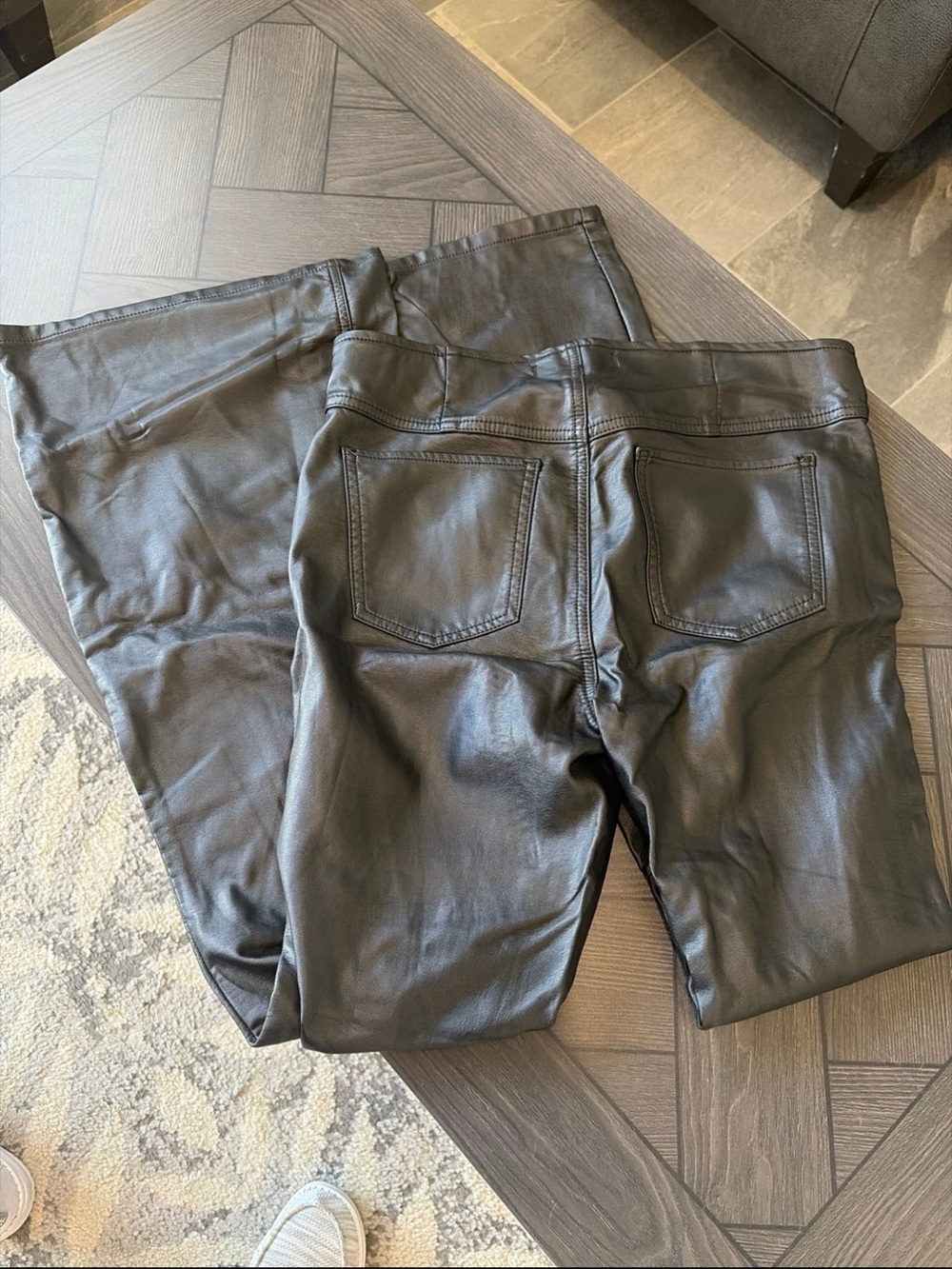 Free People Faux Leather Flare Pants
